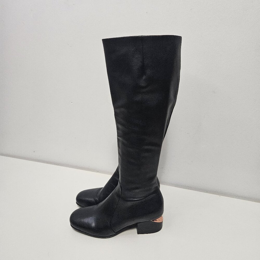 Alexander Wang Knee high Tall Boots Sz 6 US / 36 EUR Black Iconic Cut Out Heel